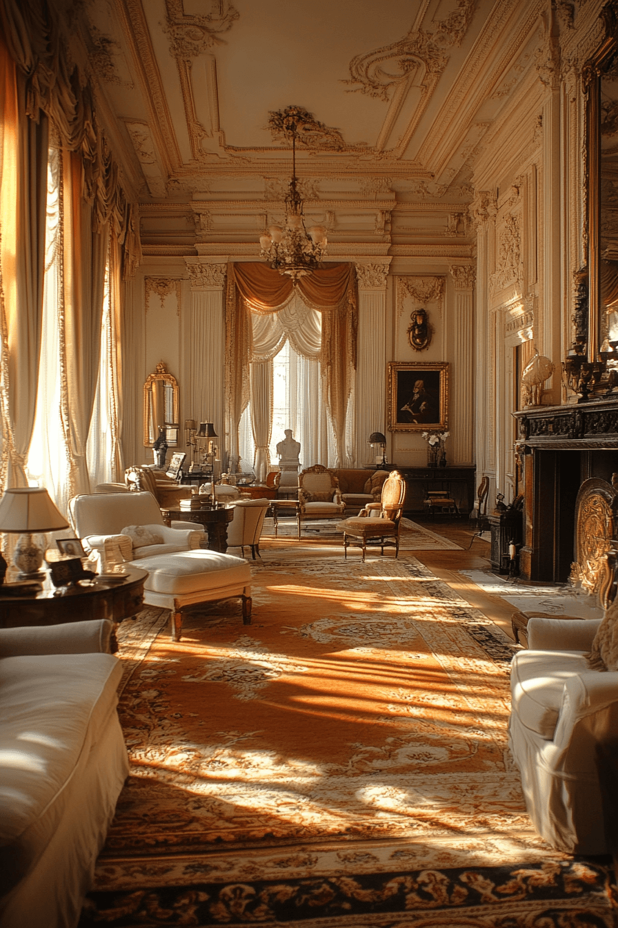 neoclassical interior living rooms