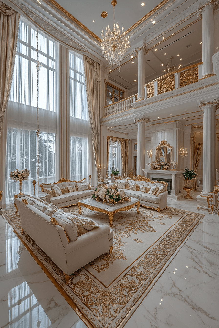neoclassical interior living rooms