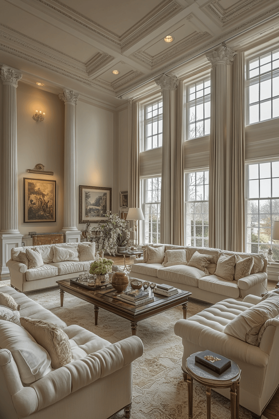 neoclassical interior living rooms