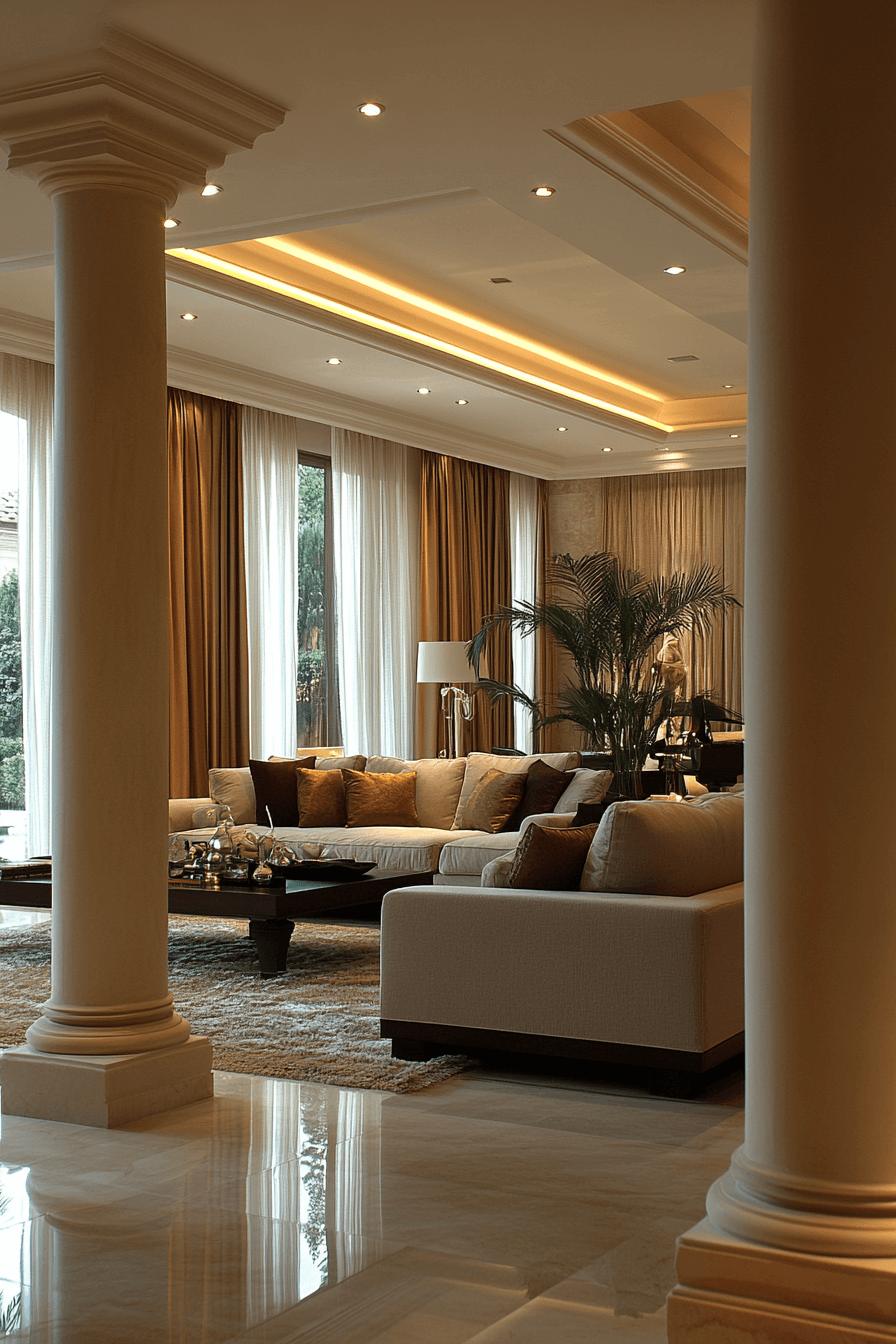 neoclassical interior living rooms