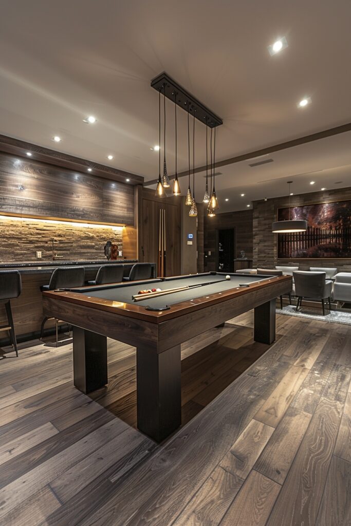 Elegant Pool and Billiards Room