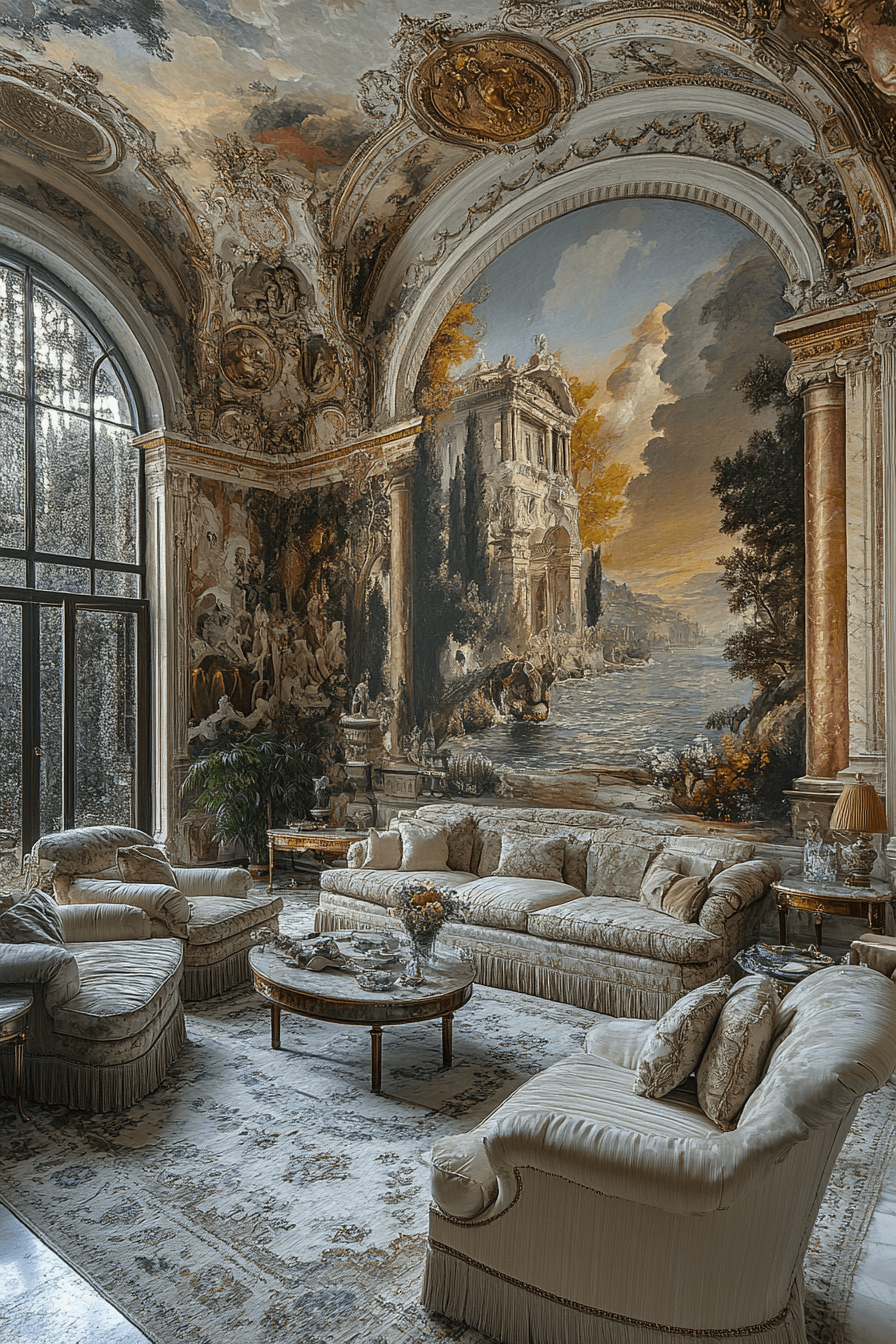 neoclassical interior living rooms