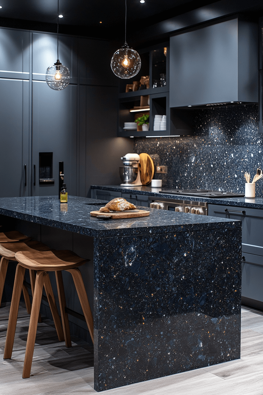 black marble countertops