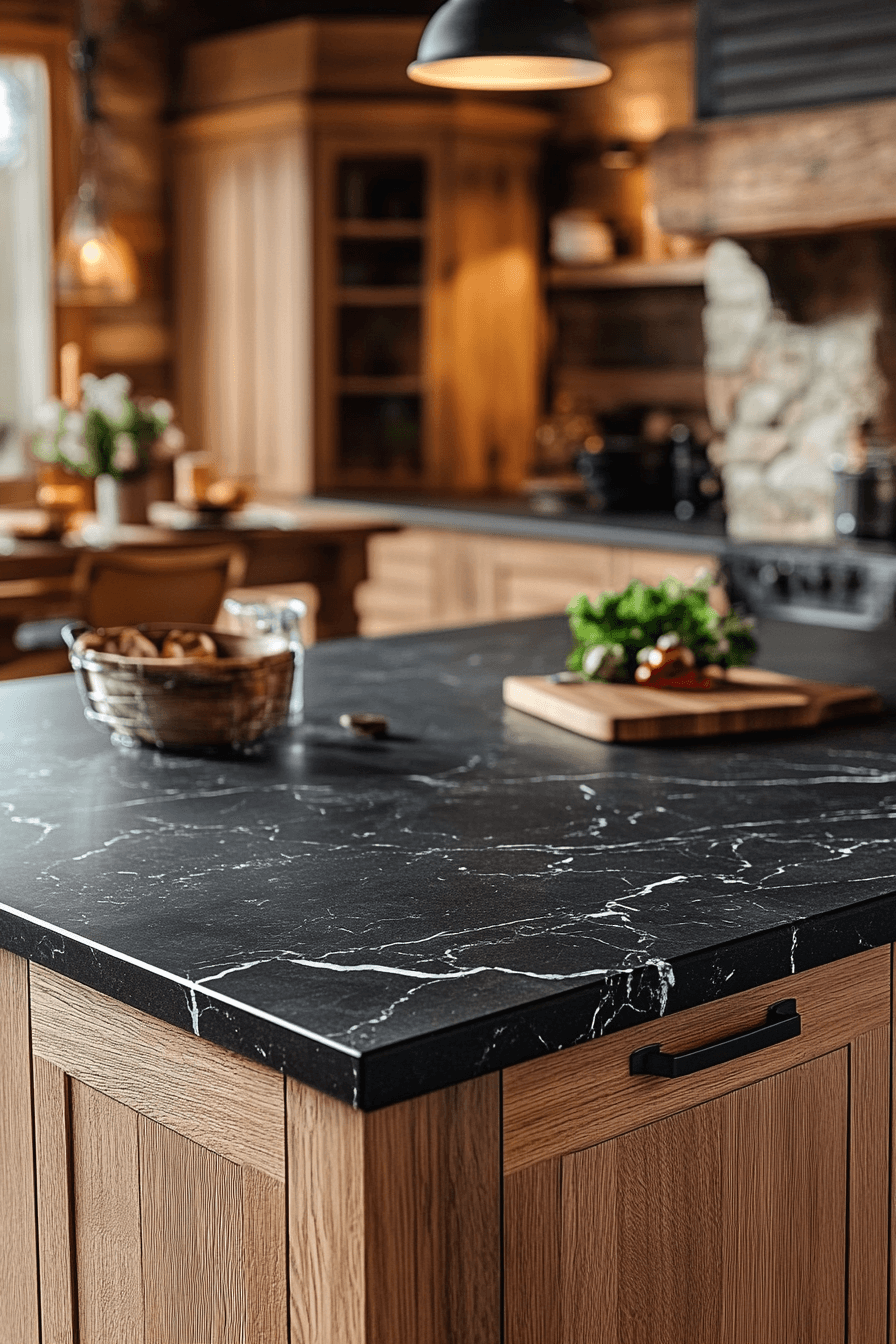 black marble countertops