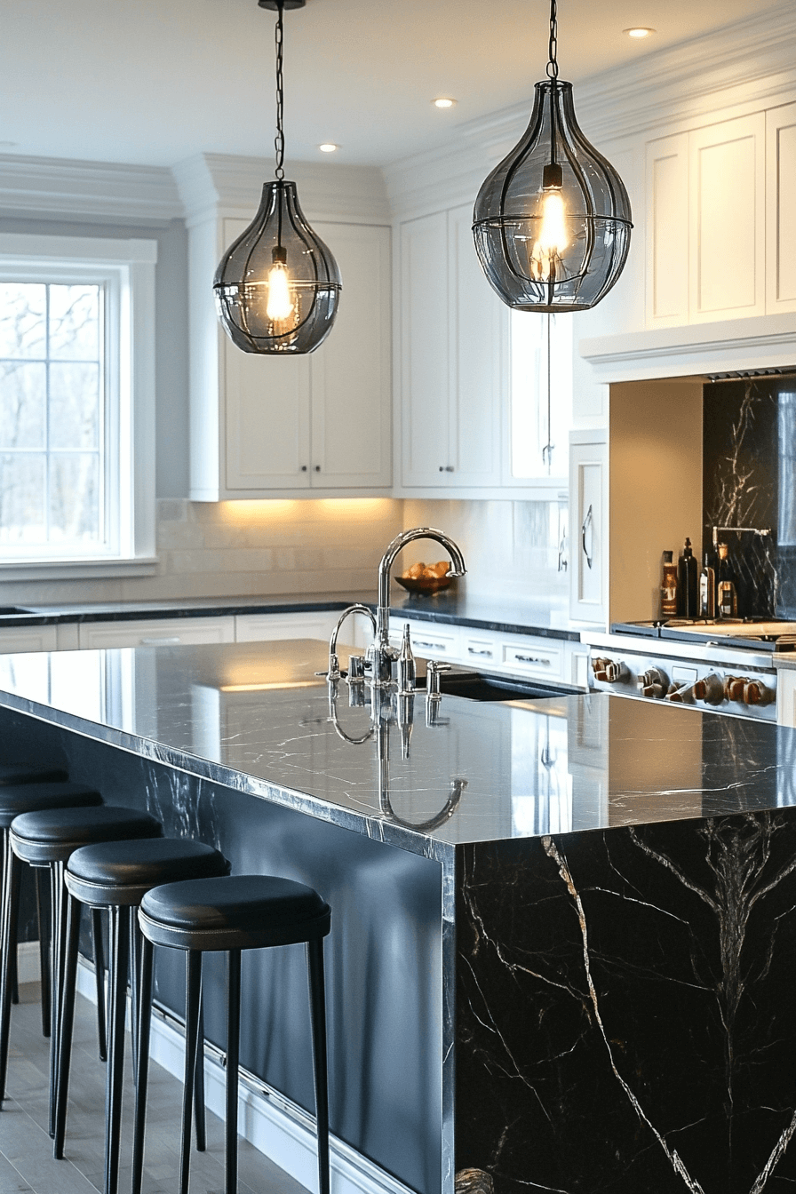 black marble countertops