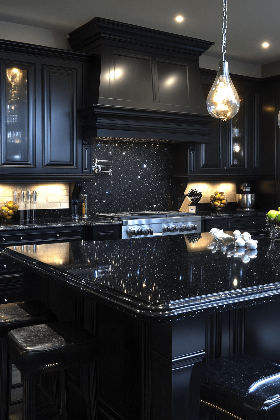 black marble countertops