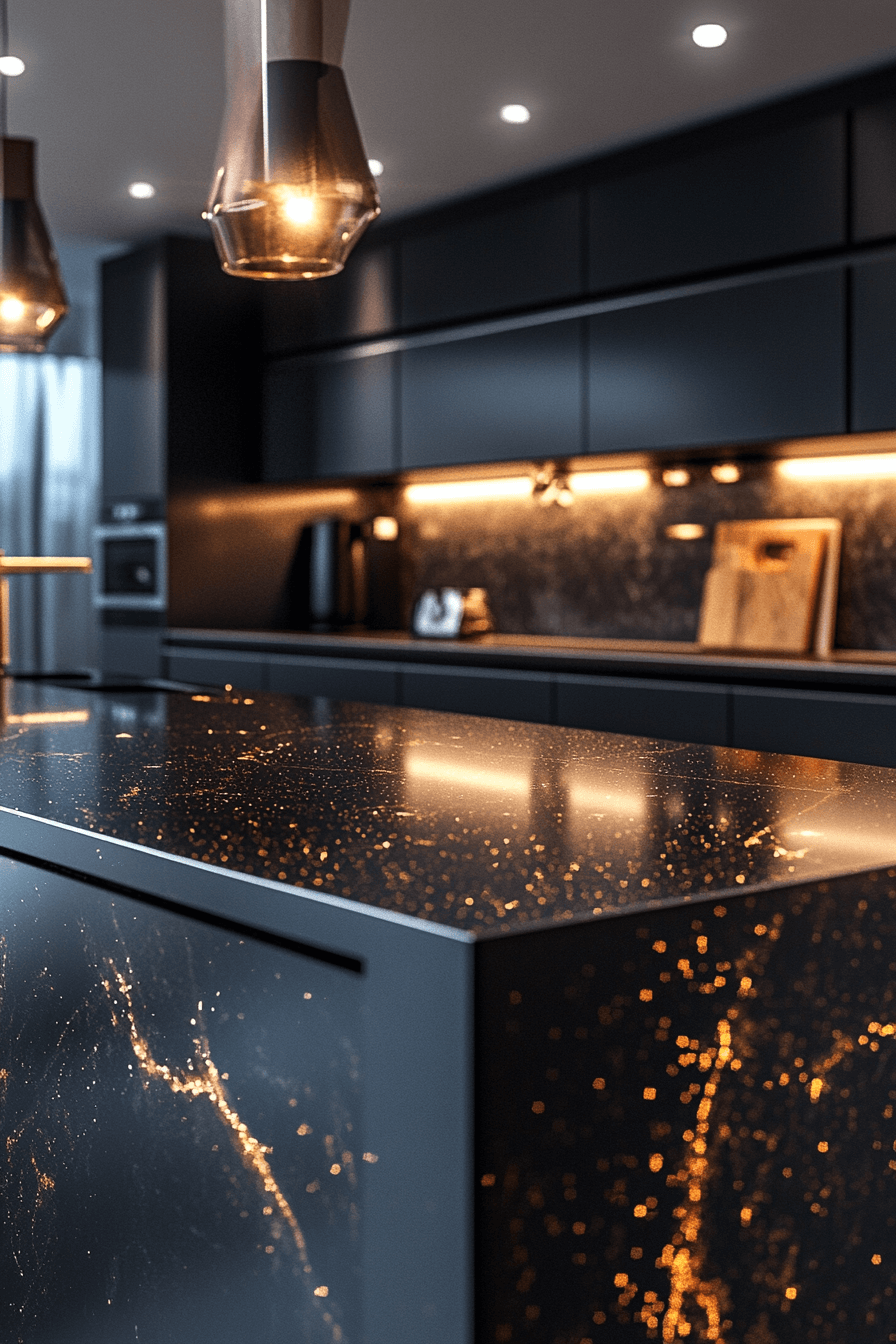 black marble countertops