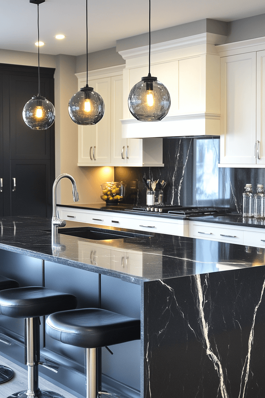 black marble countertops