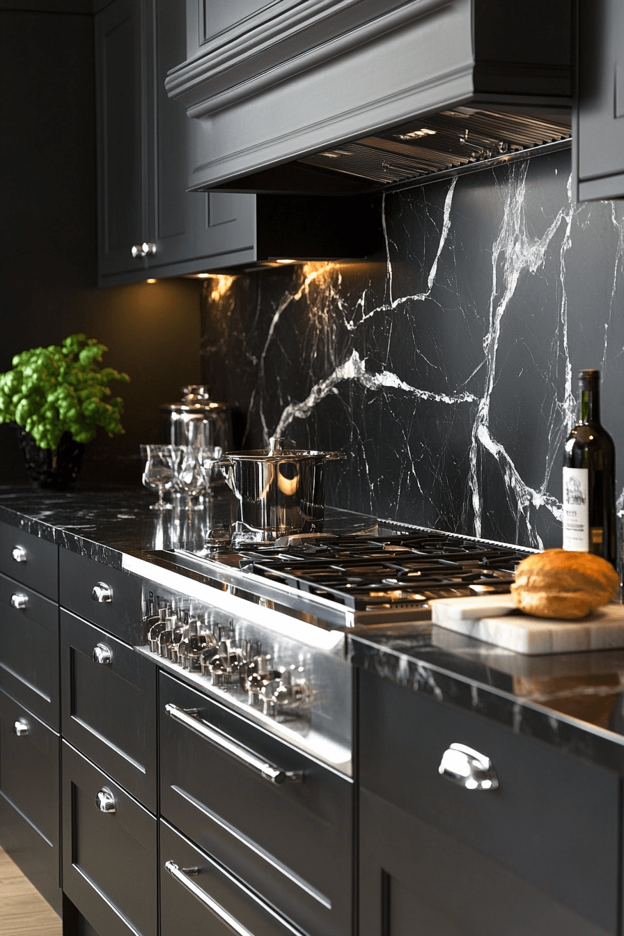 black marble countertops