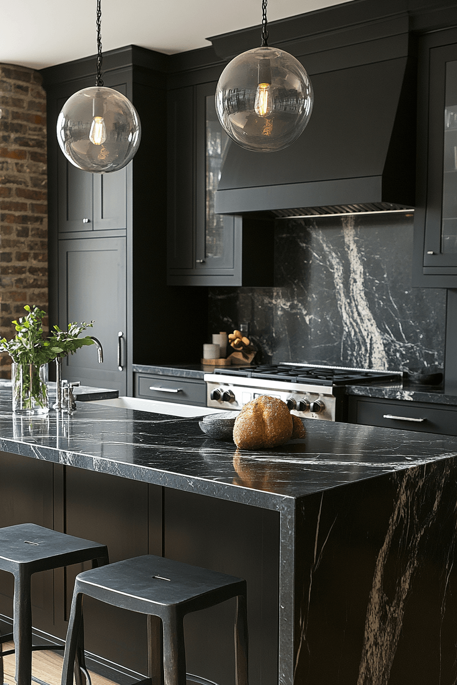 black marble countertops