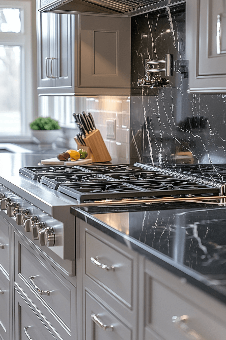 black marble countertops
