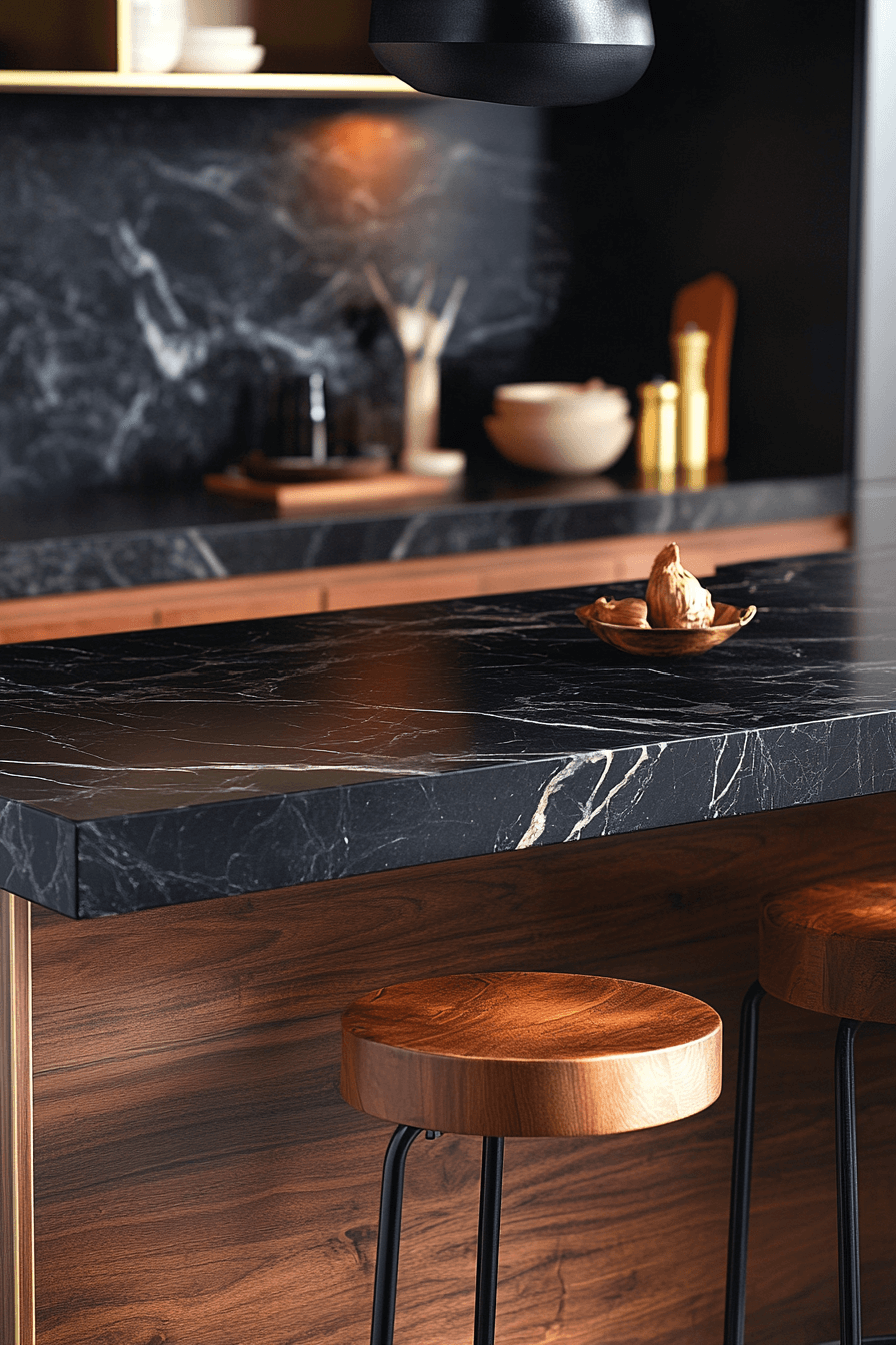 black marble countertops