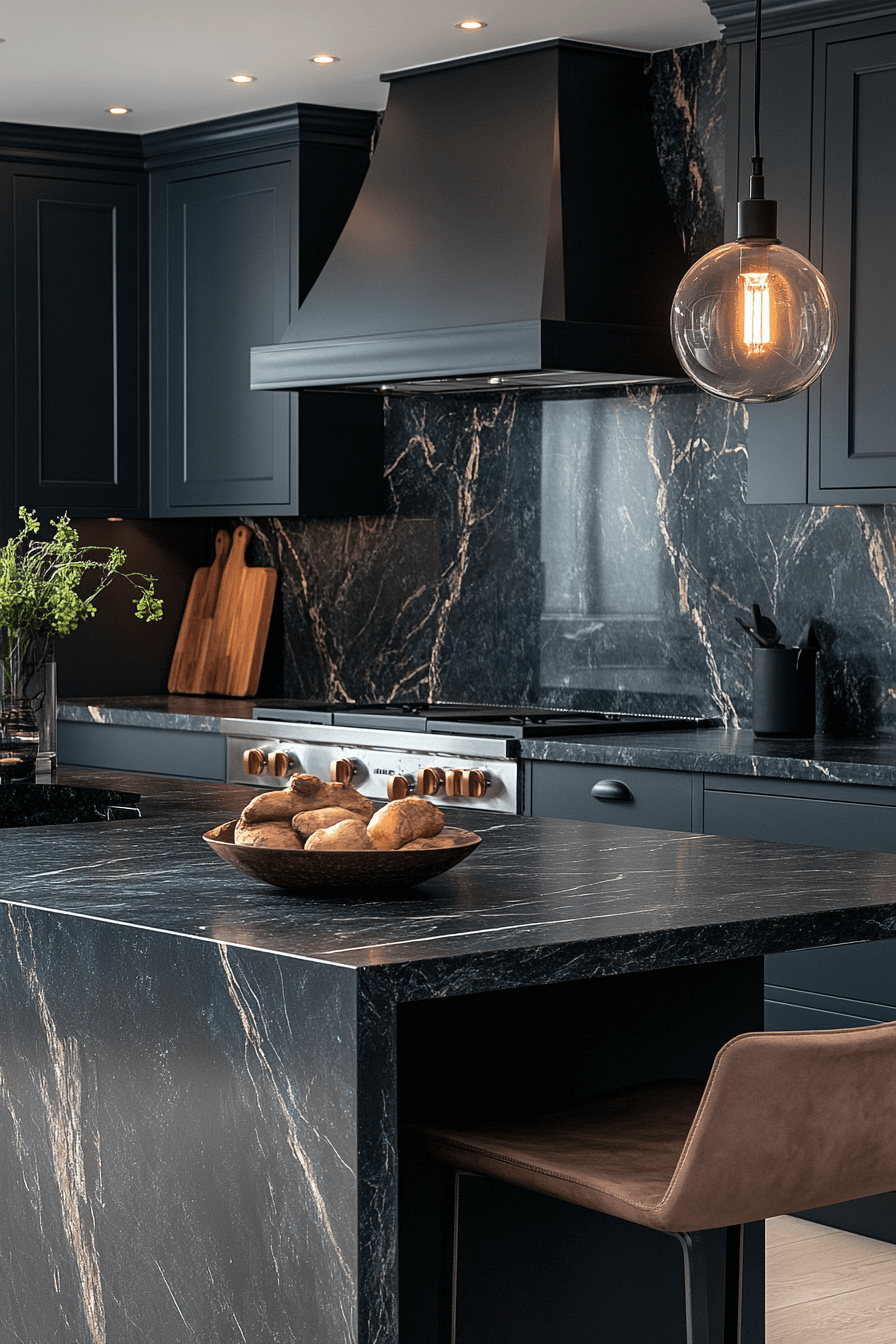 black marble countertops