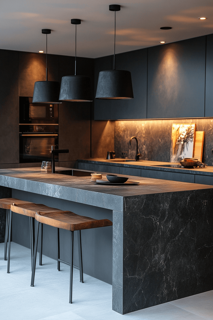 black countertops