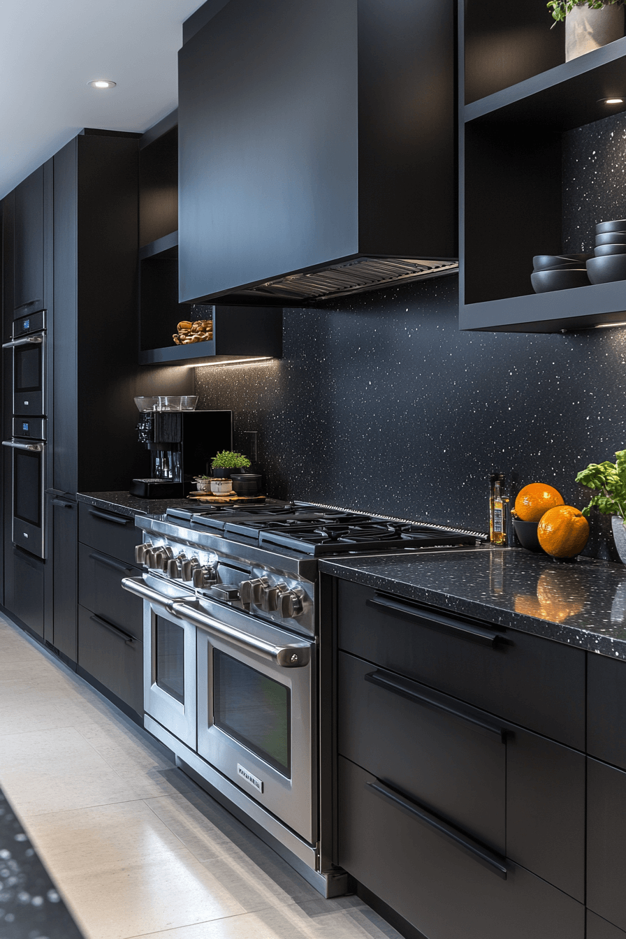 black countertops