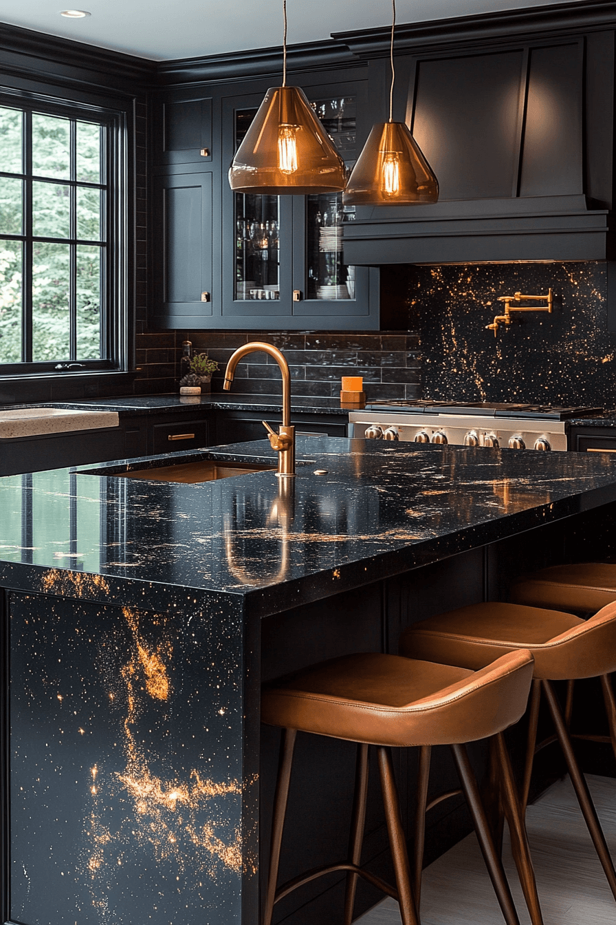 black countertops