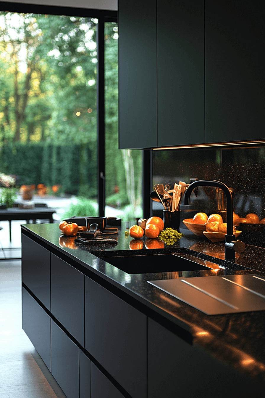 black countertops