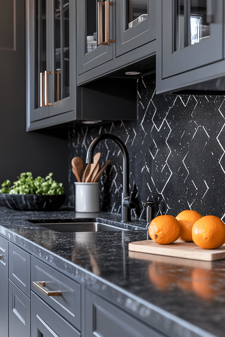 black countertops