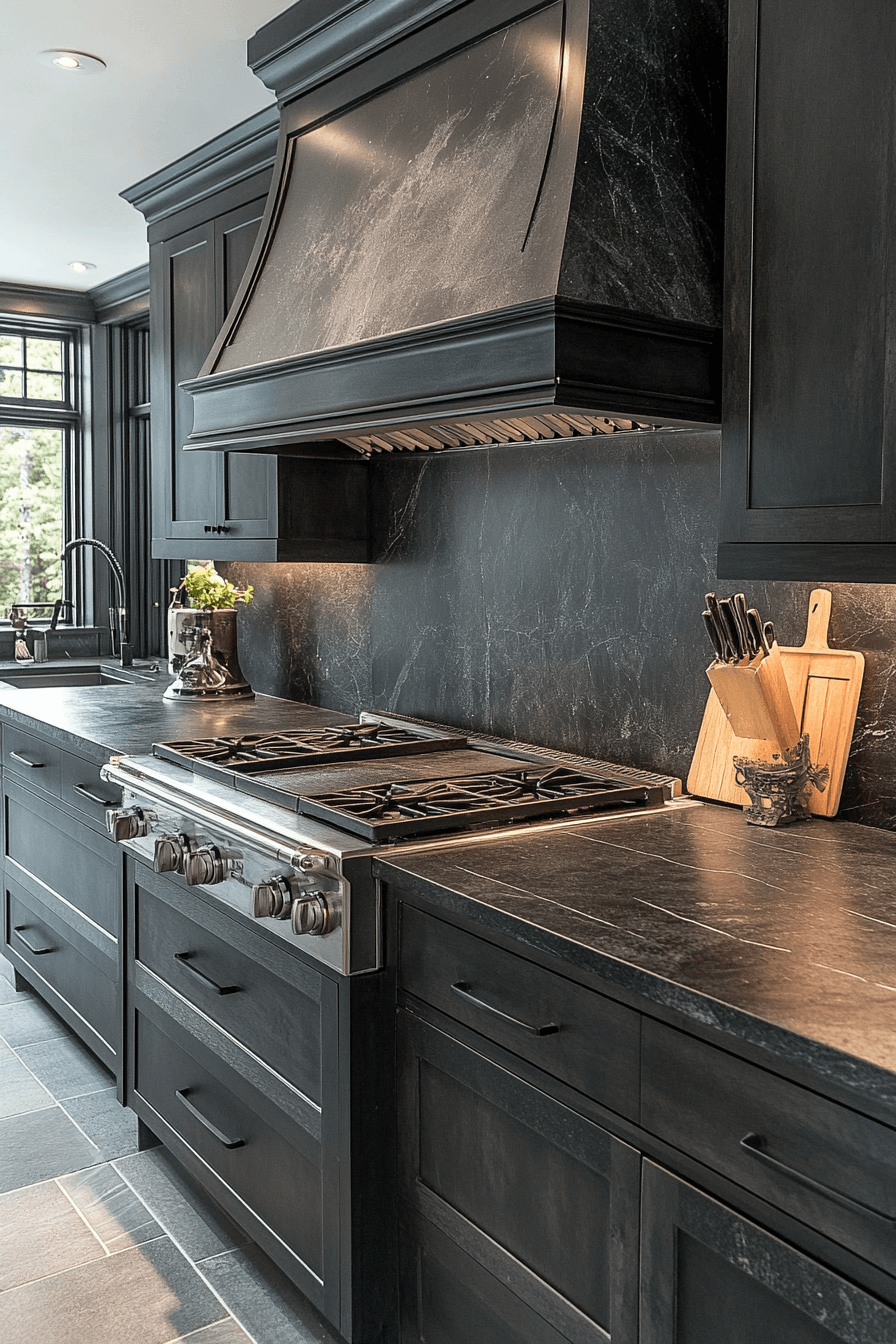 black countertops