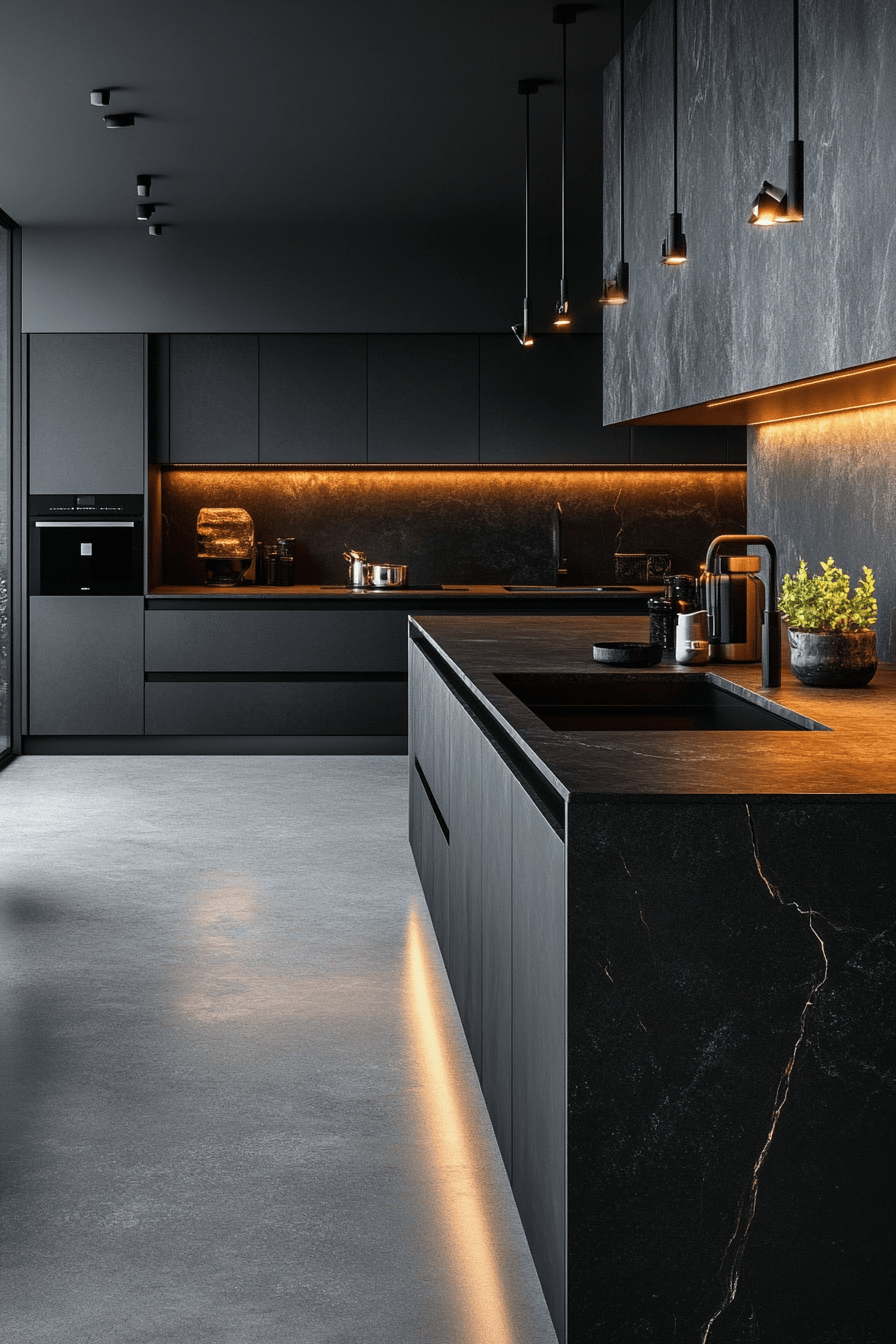 black countertops
