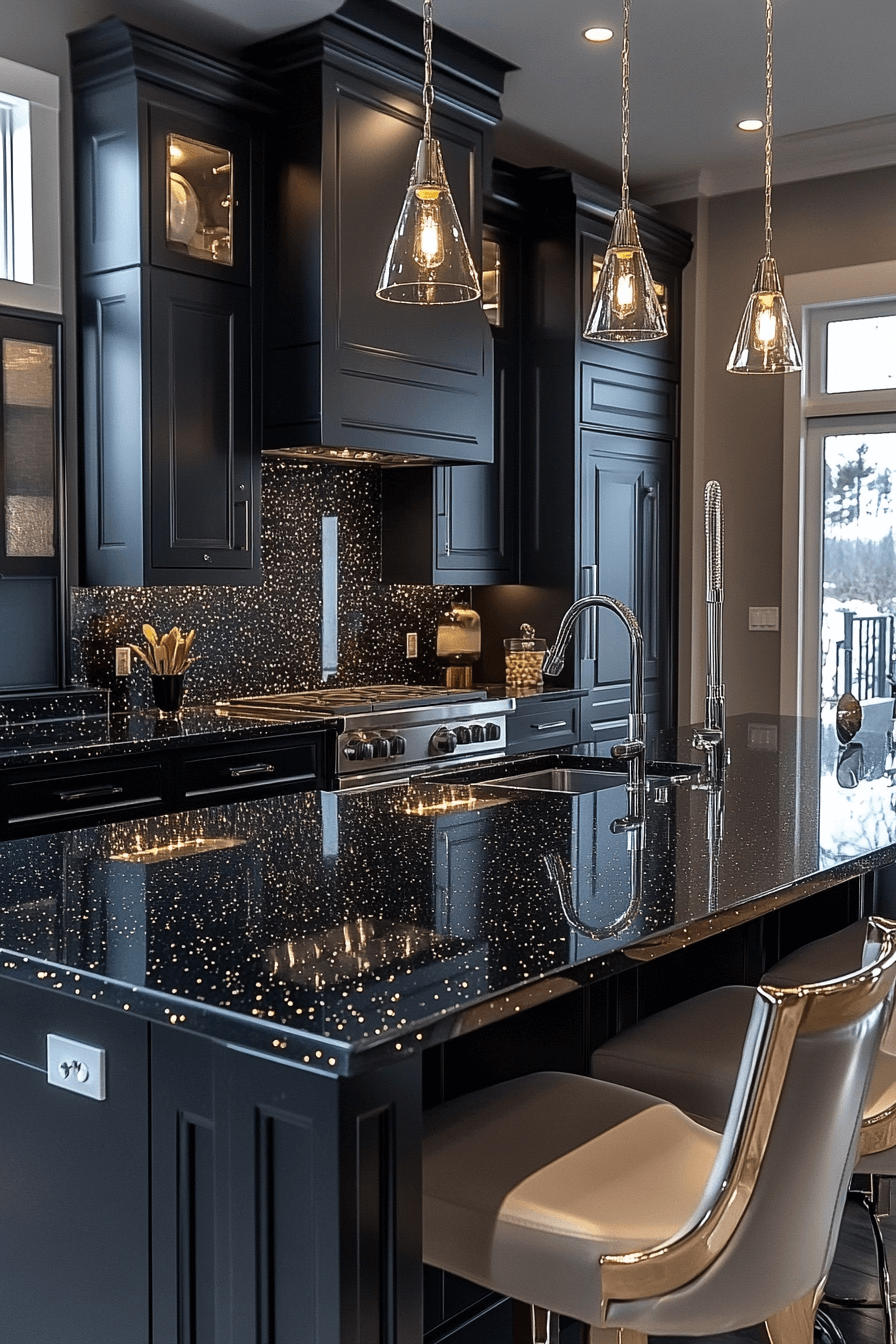 black countertops