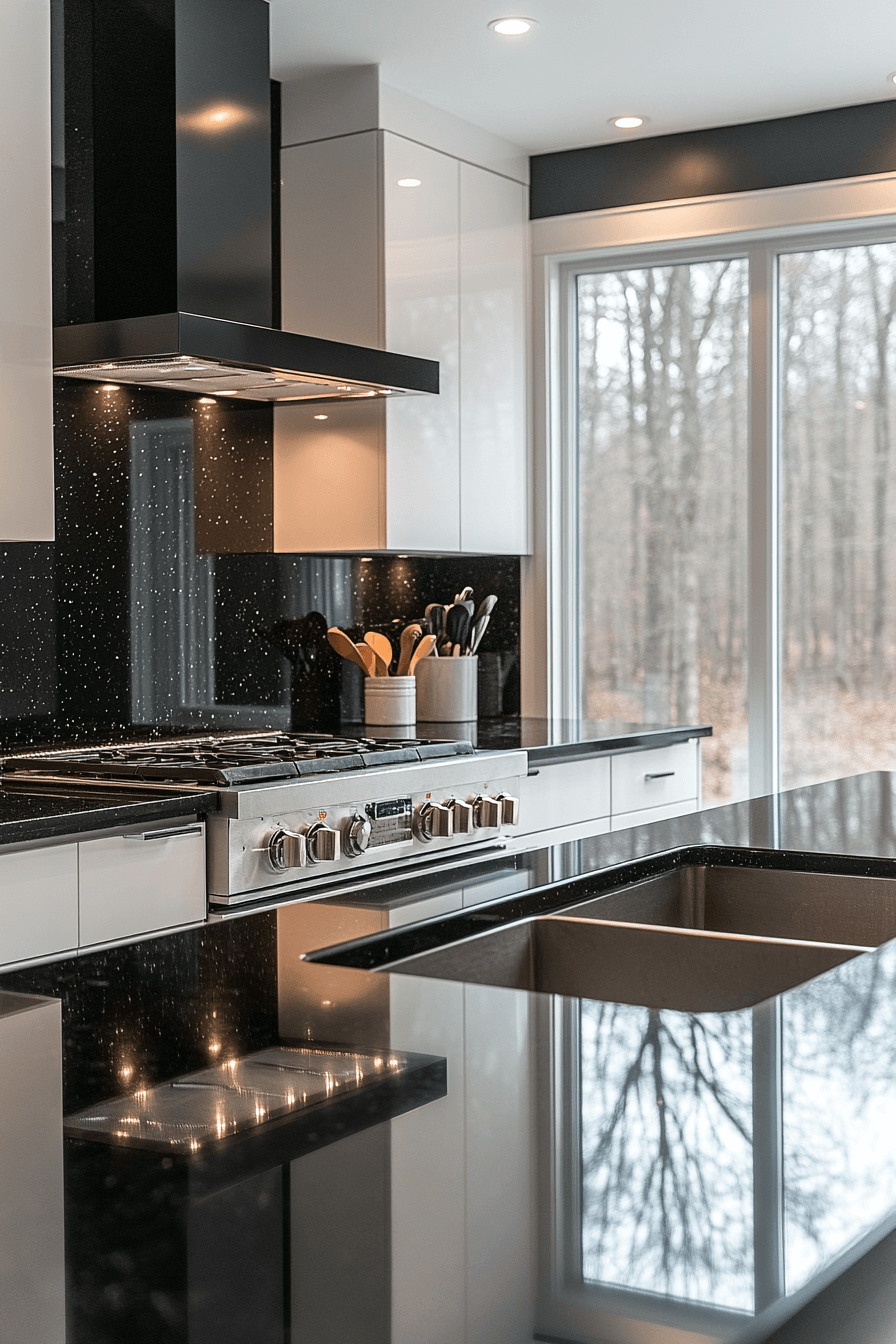 black countertops