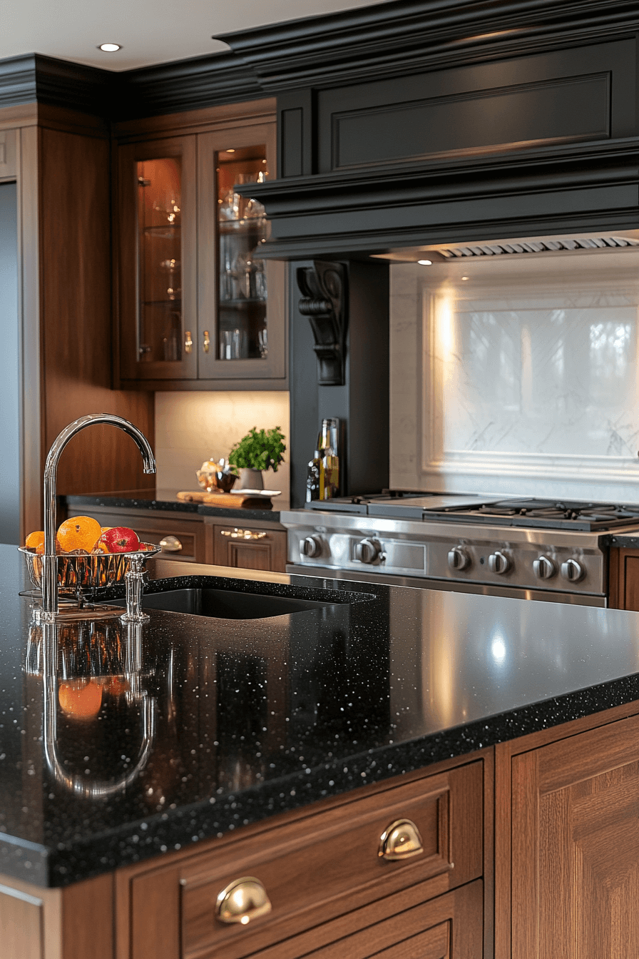 black countertops