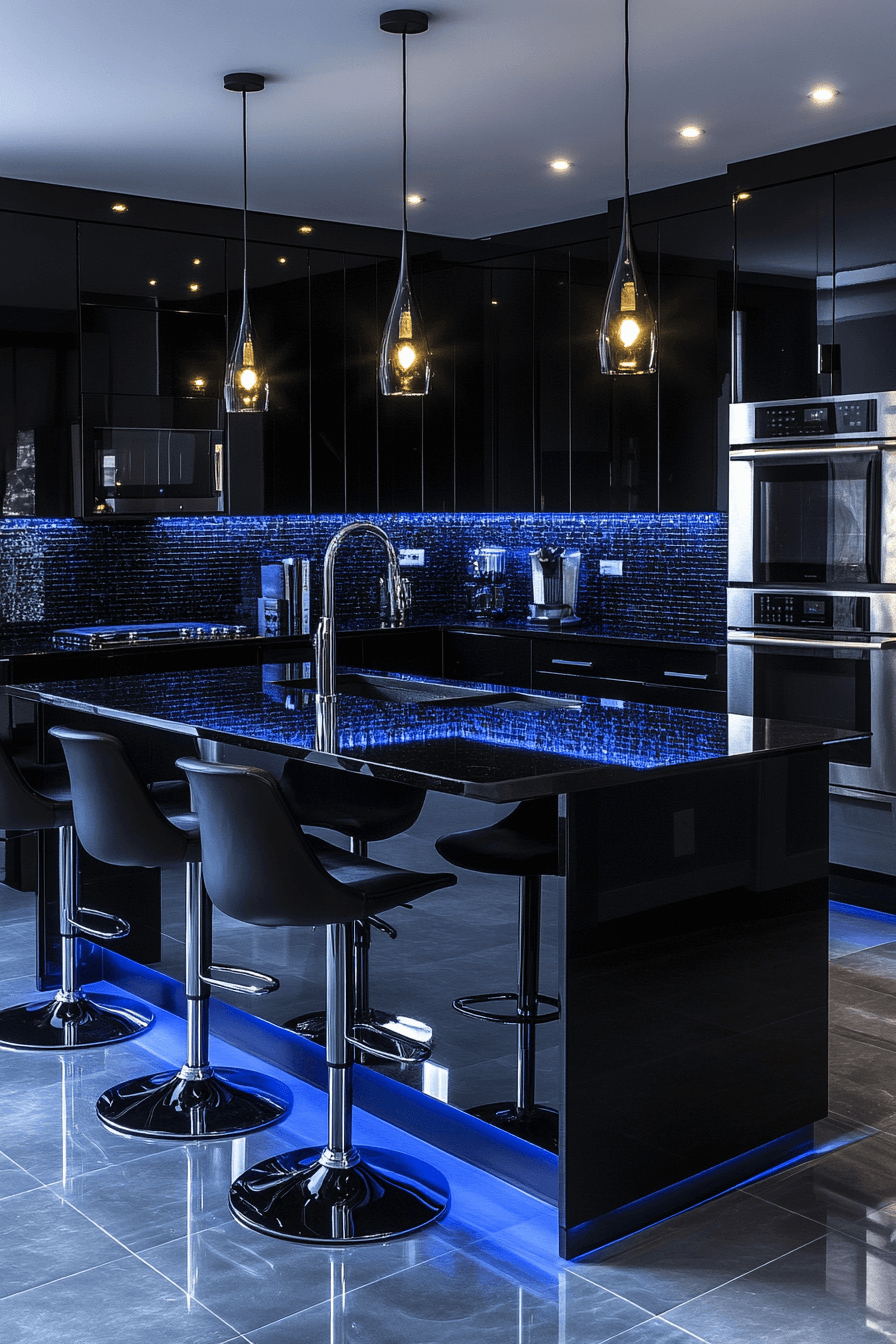 black countertops