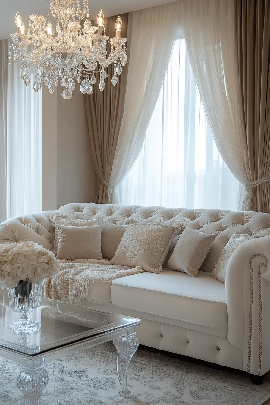 white couch living room