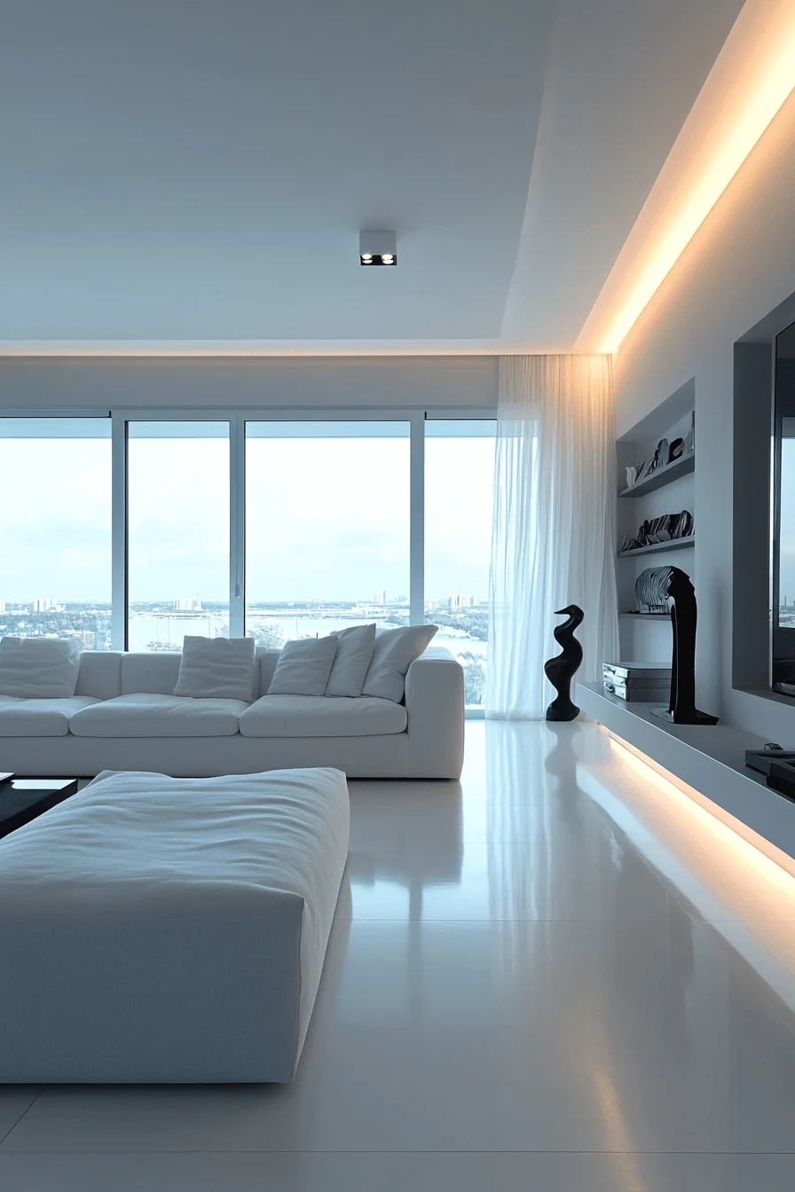 white couch living room