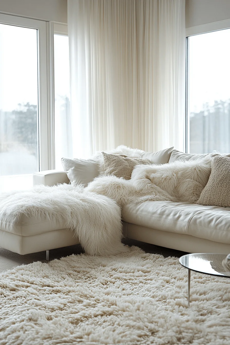 white couch living room