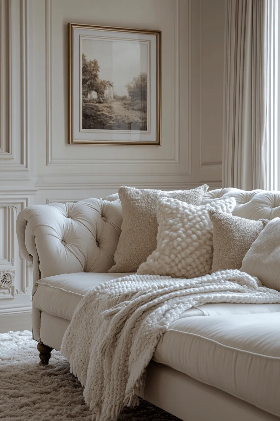 white couch living room