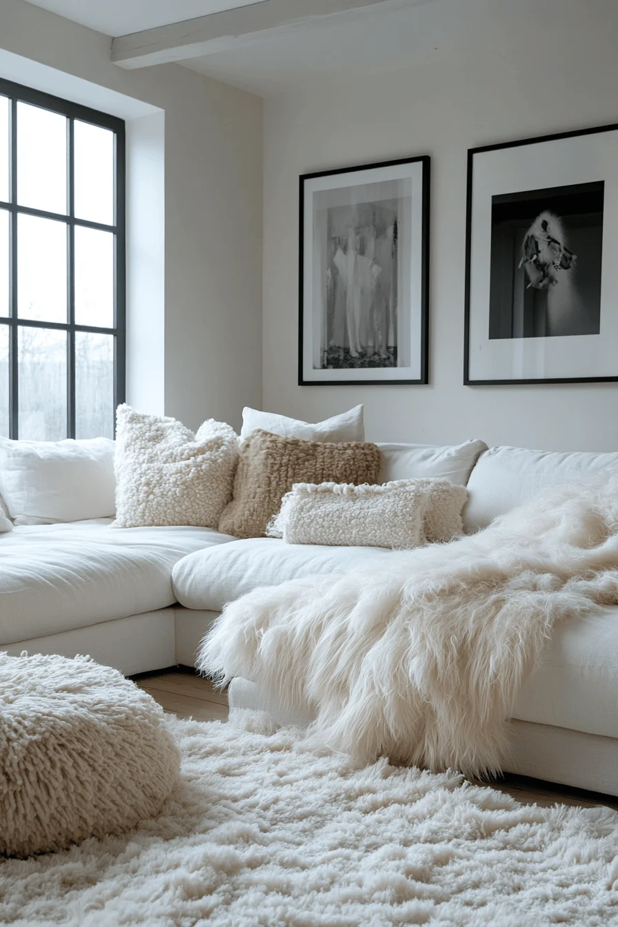 white couch living room
