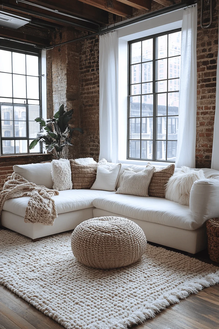 white couch living room