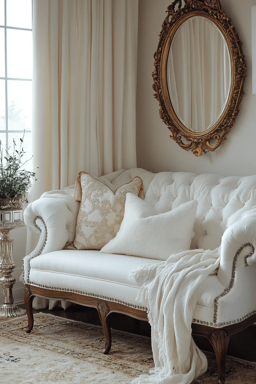 white couch living room