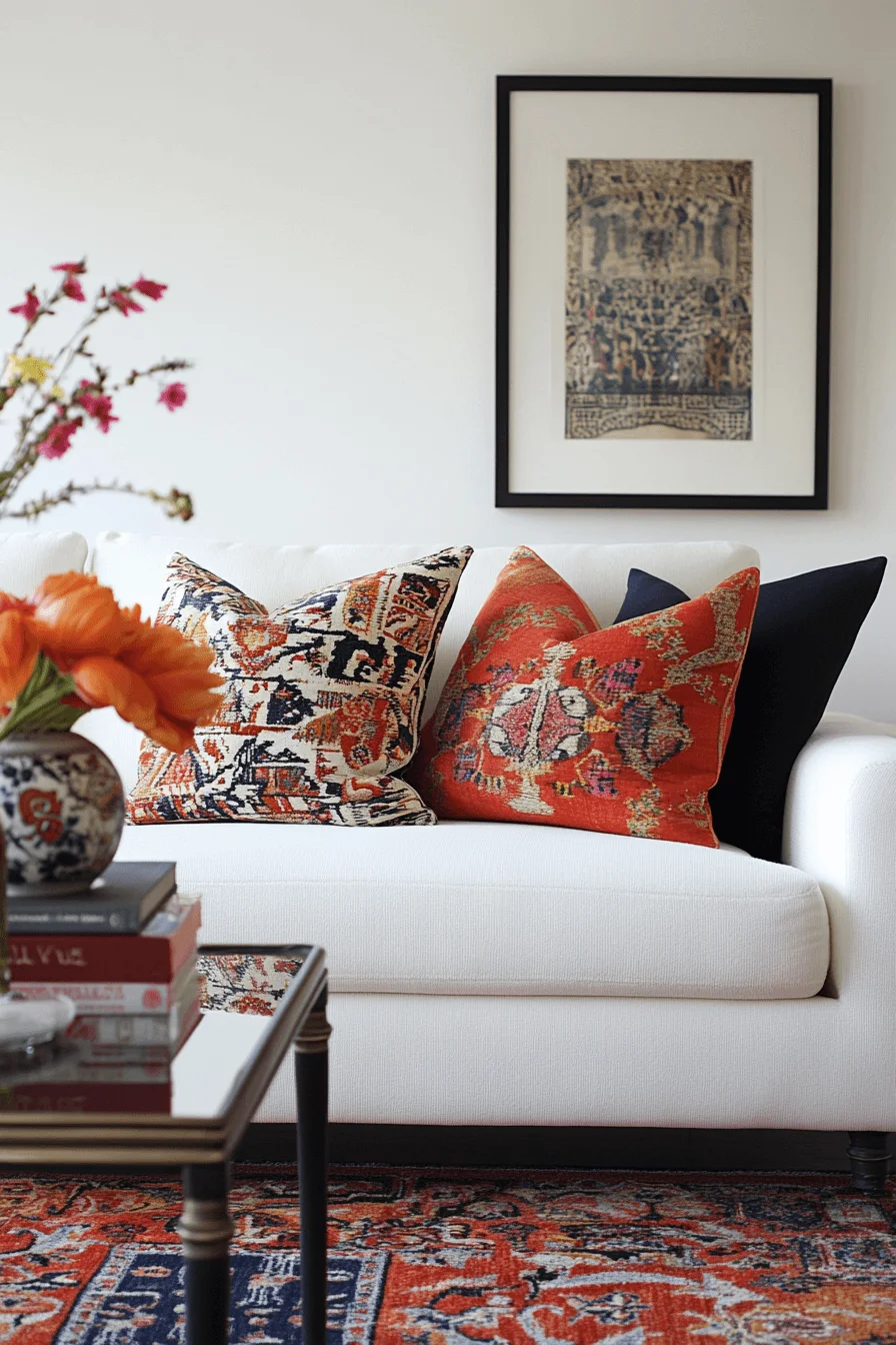white couch living room