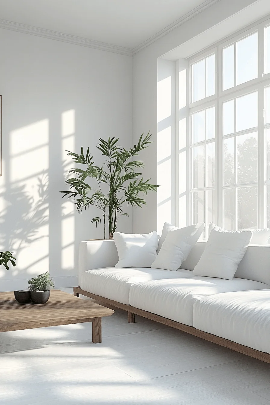 white couch living room