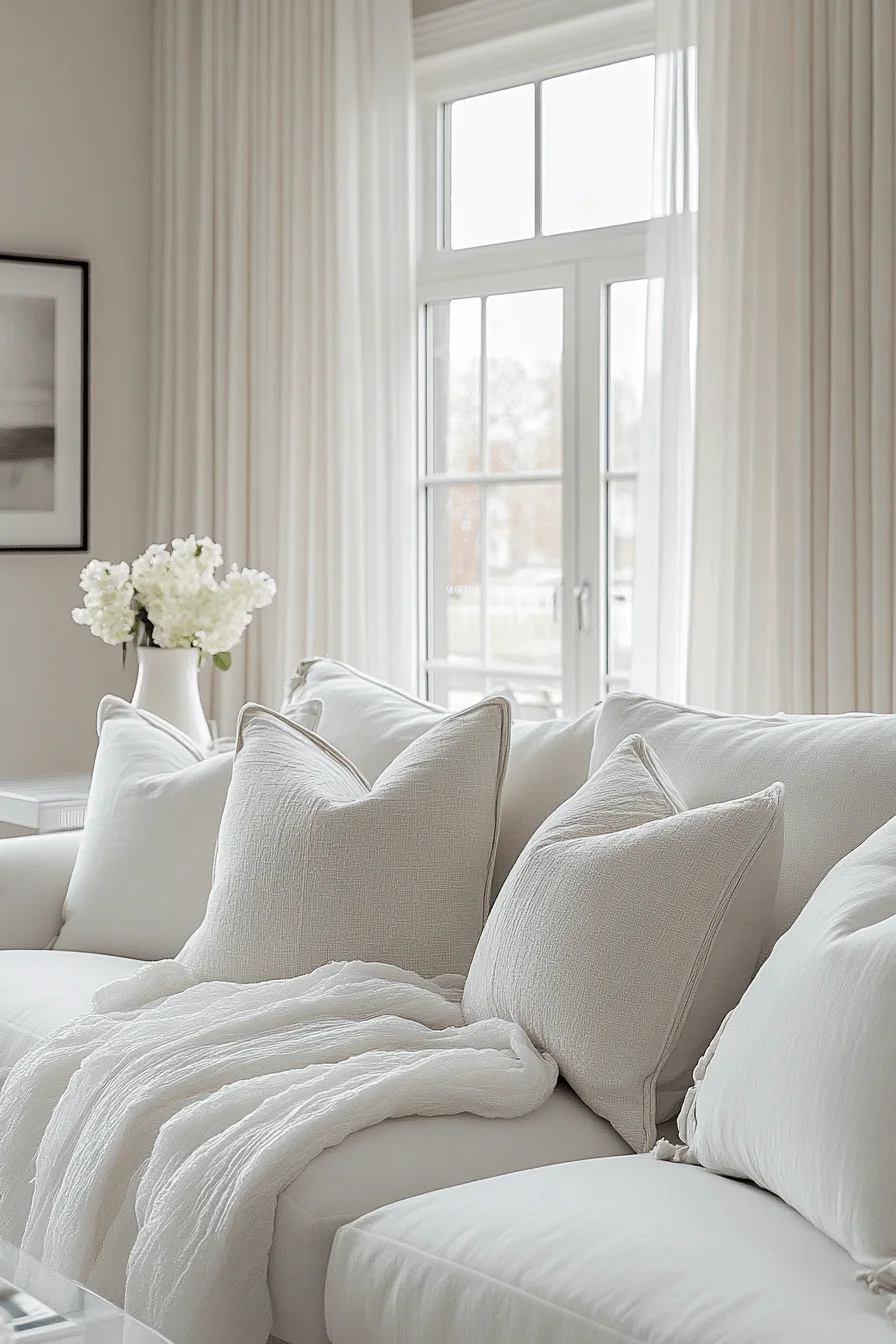 white couch living room