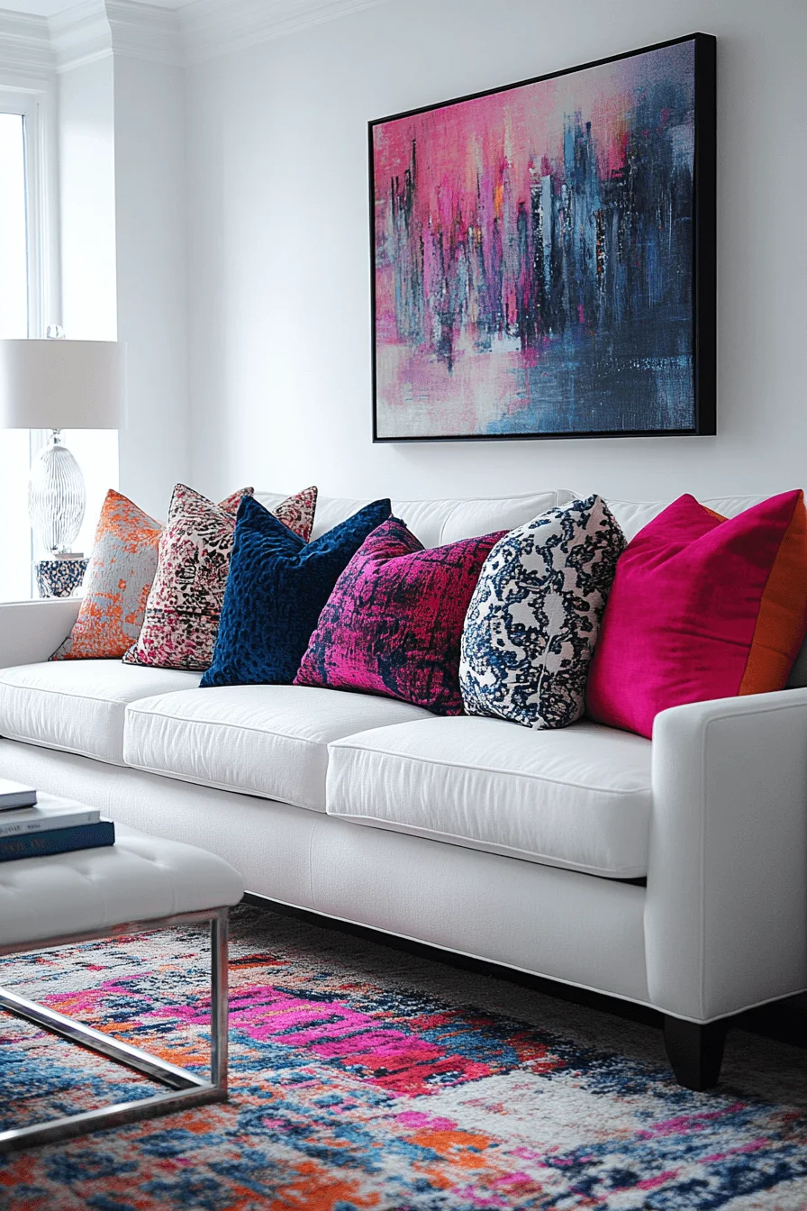 white couch living room