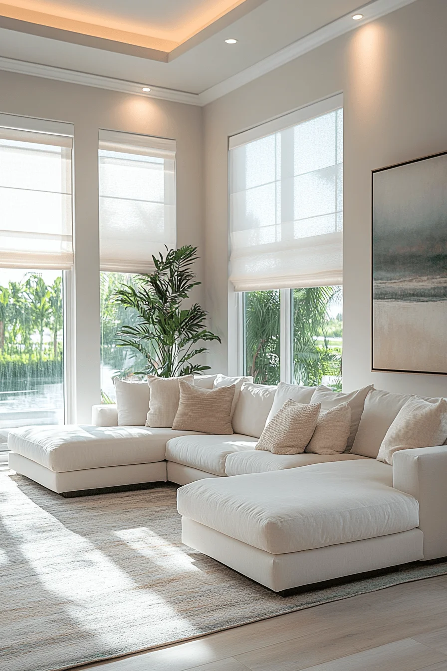white couch living room