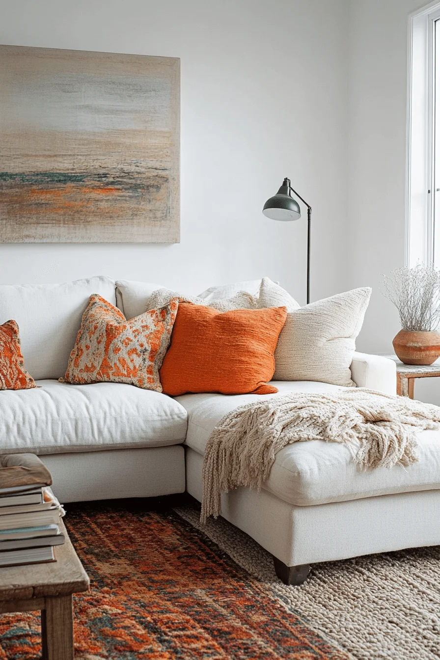 white couch living room