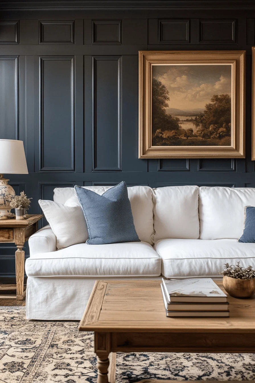 white couch living room