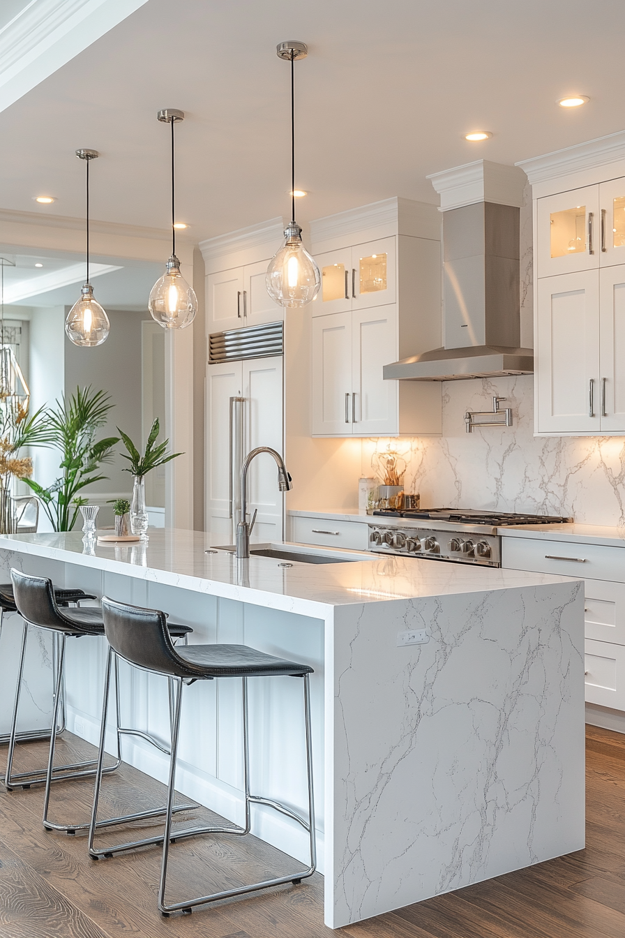 white shaker kitchen cabinets