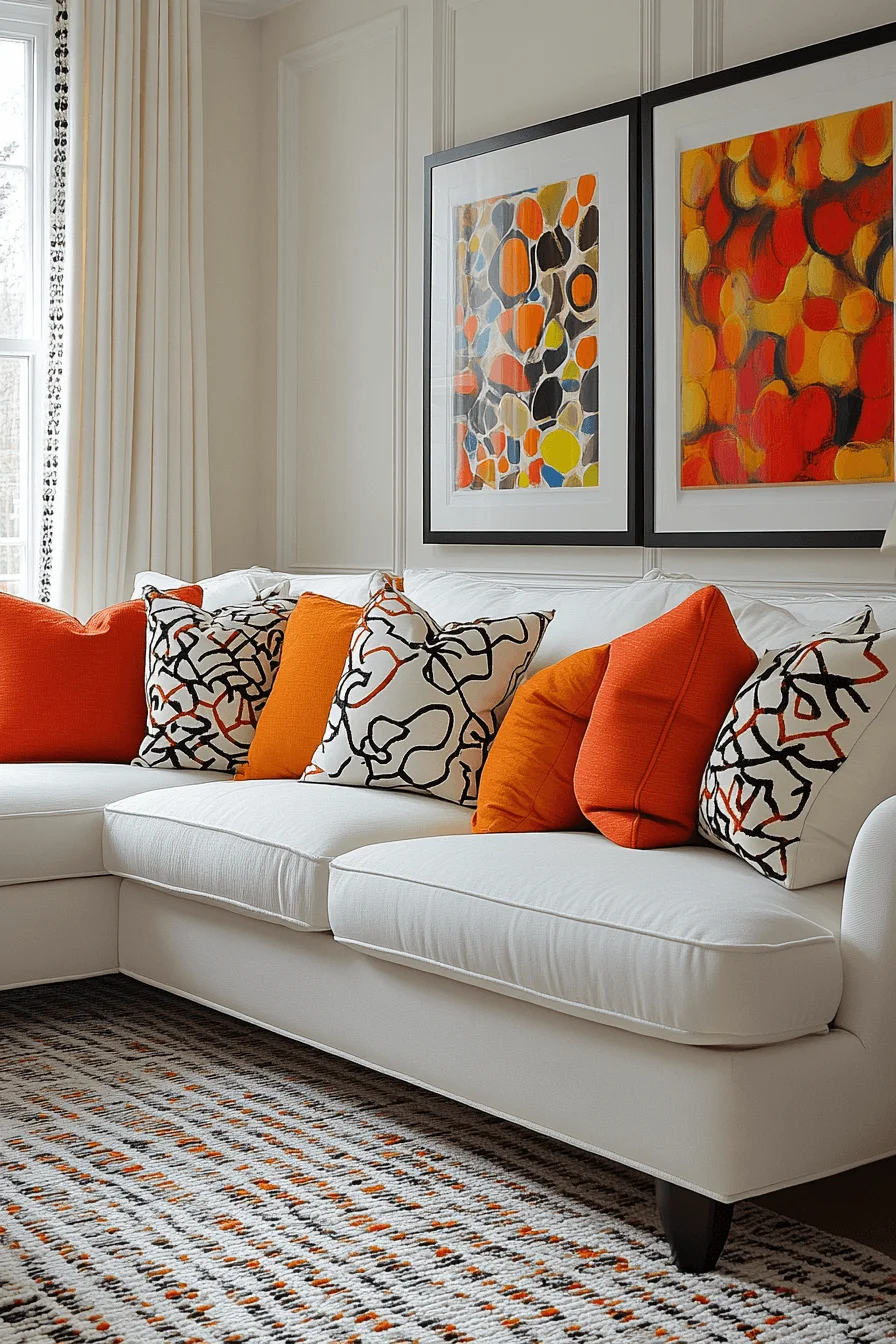 white couch living room