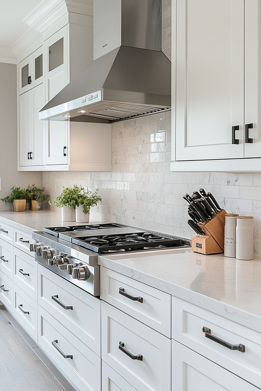 white shaker kitchen cabinets