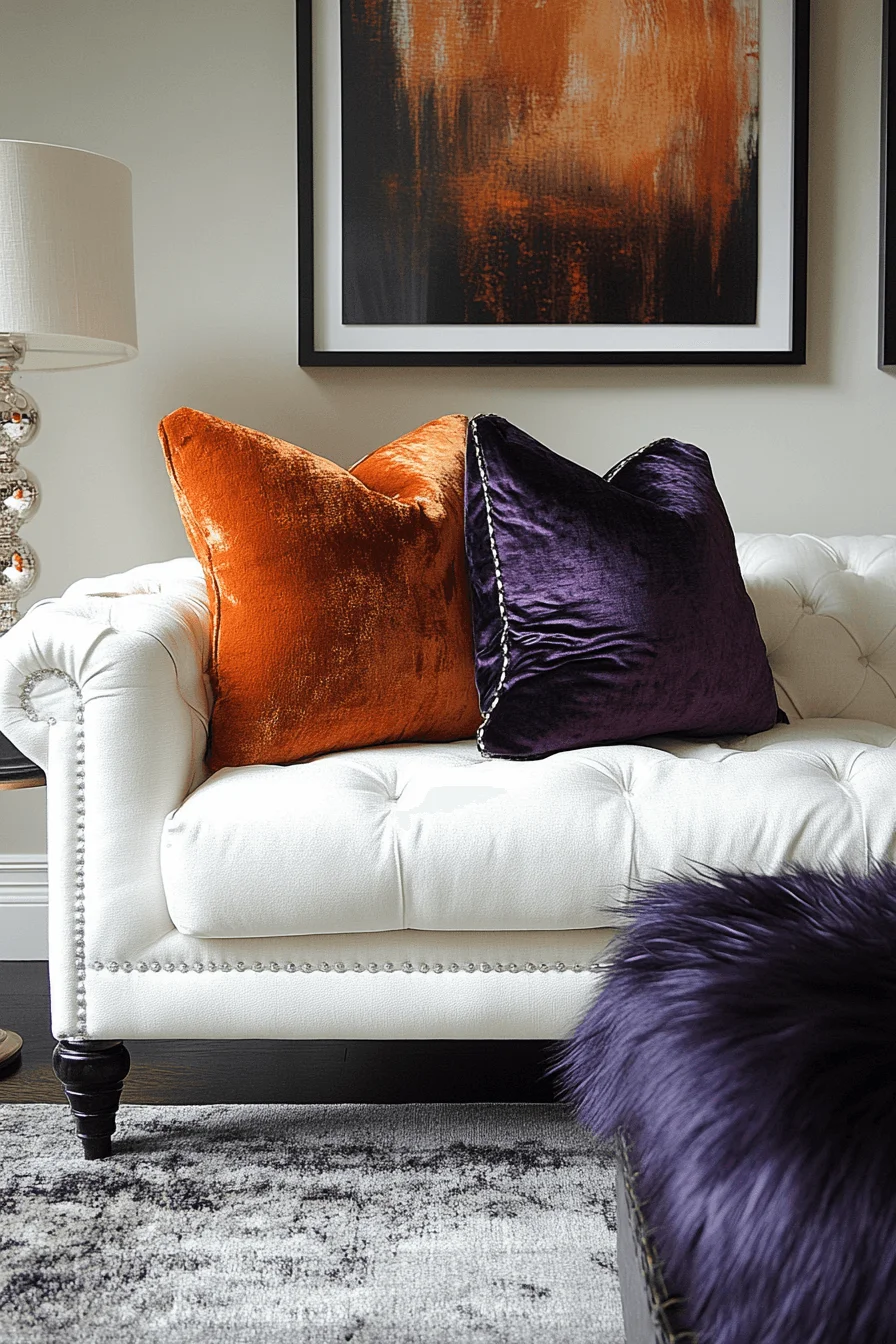white couch living room