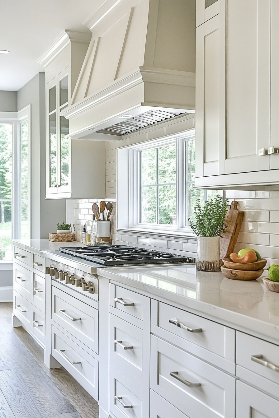 white shaker kitchen cabinets