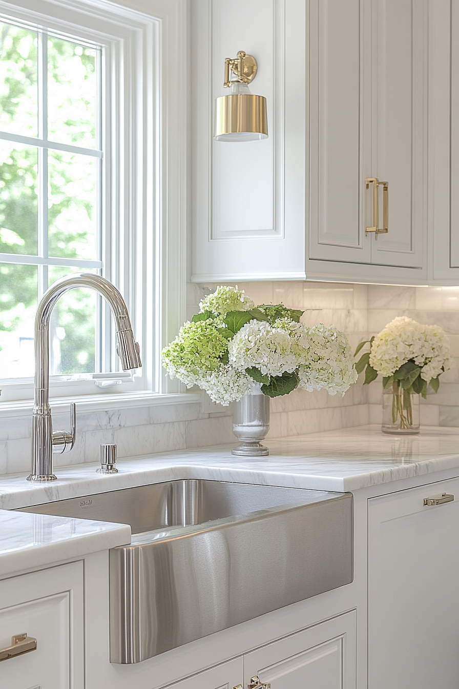 white shaker kitchen cabinets