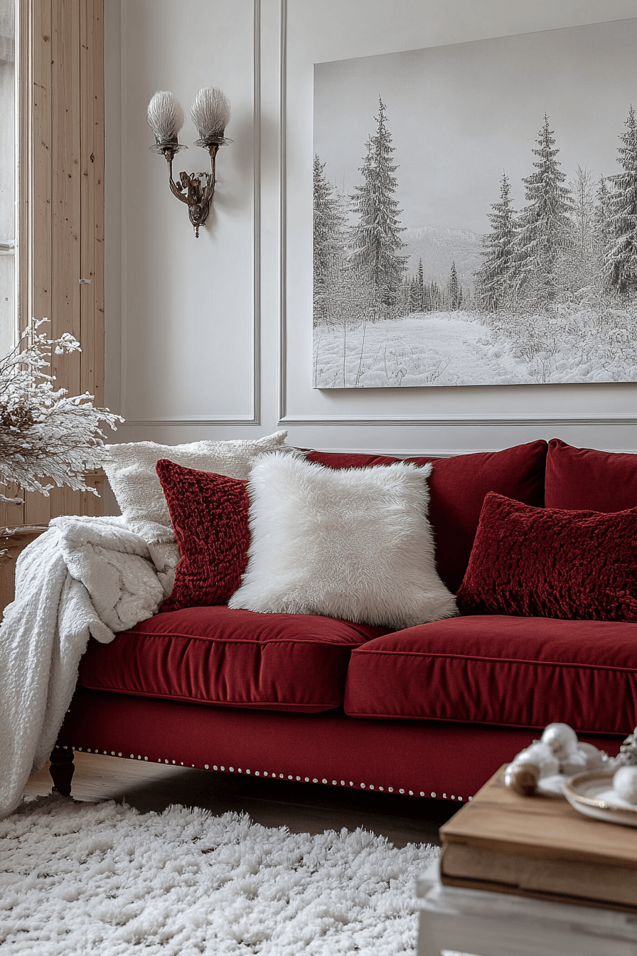 burgundy couch living room