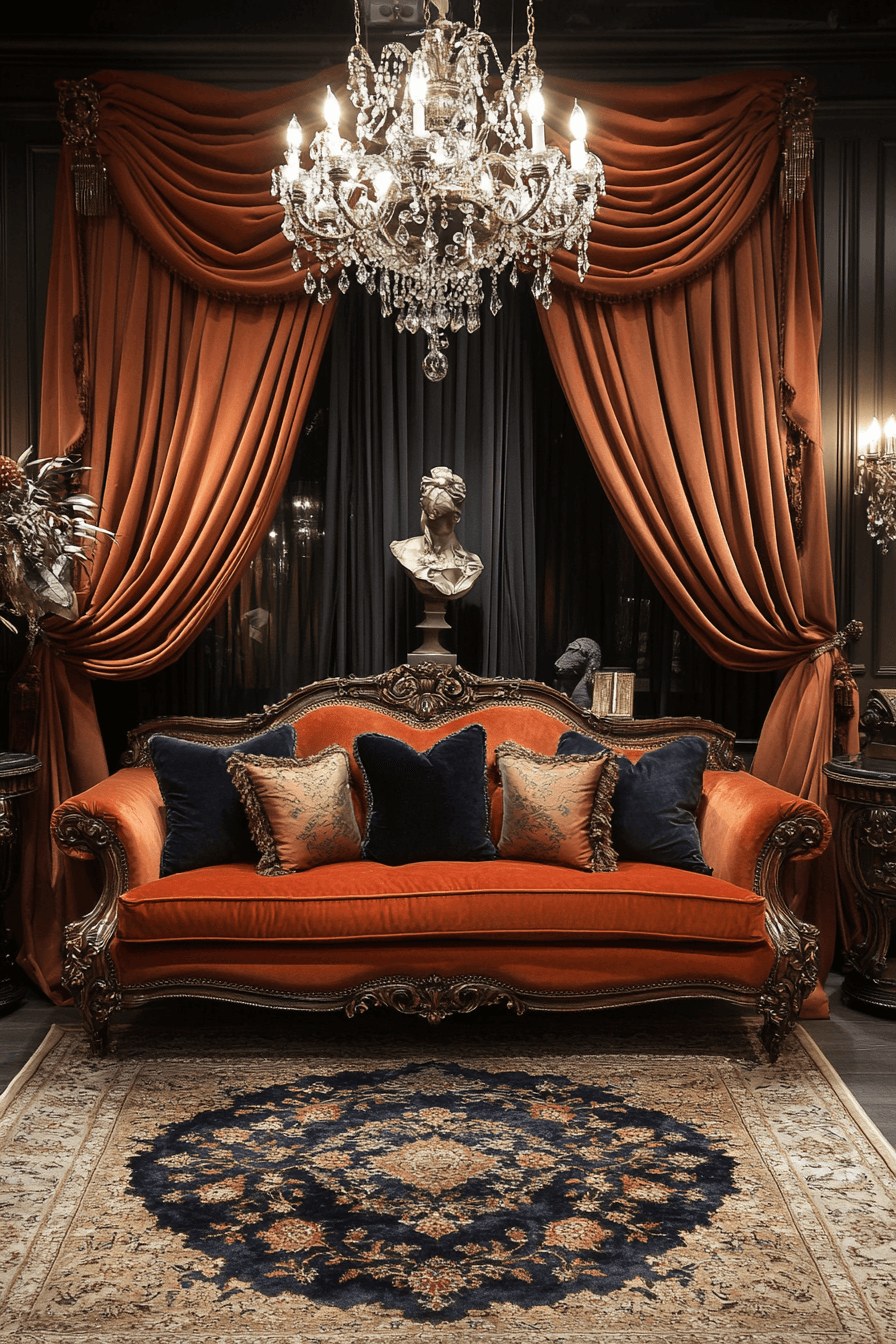 rust couch living room ideas